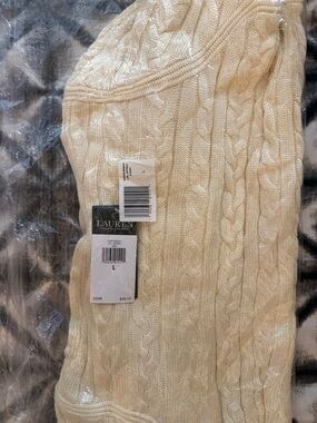 Lauren Ralph Lauren Ivory Cable-Knit Crew Sweater